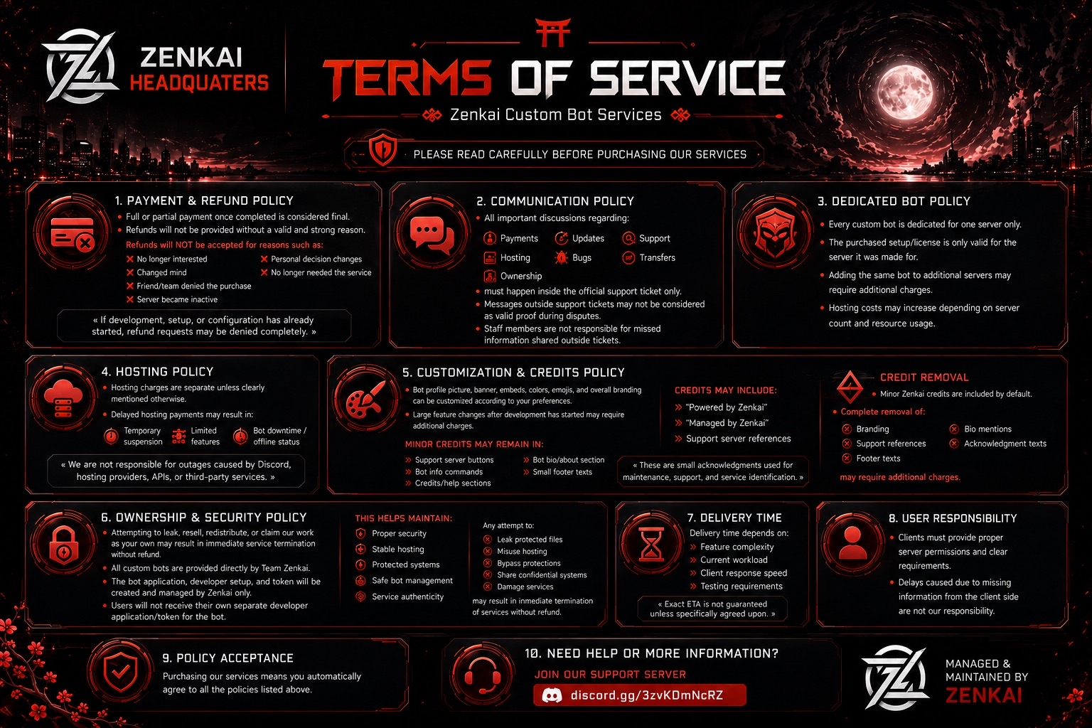 Zenkai Terms of Service